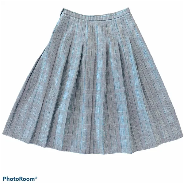 PENDLETON Houndstooth 100% Wool Pleated Skirt Size 10 - Image 2