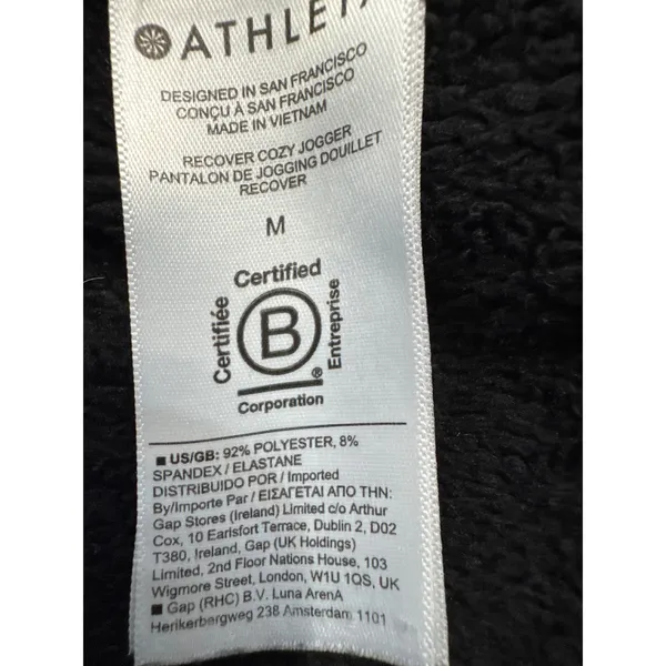 Athleta Double Cozy Karma Jogger Black Plush Fleece Sweatpants Womens Medium - Image 8
