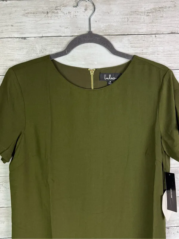 Lulus Shift and Shout Olive Green Shift Dress Size Small - Image 4