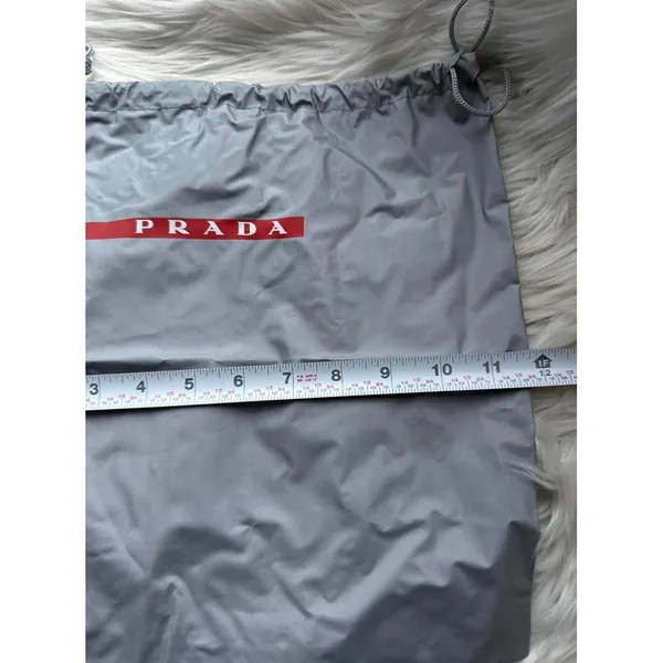 Prada Gray Dust Bag with Red Logo - Image 5