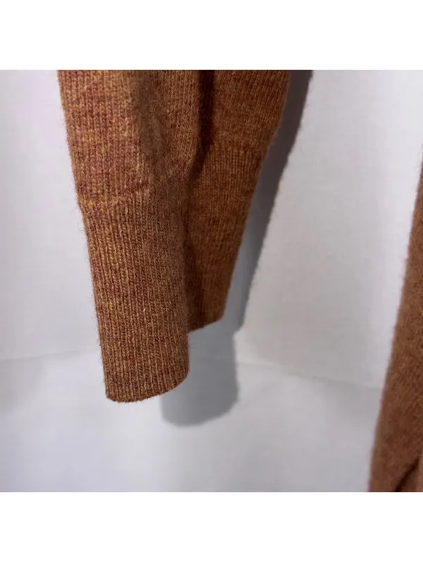 J.Crew Women’s Merino Wool Blend Belted Cardigan Sweater Size M Brown Longline - Image 5