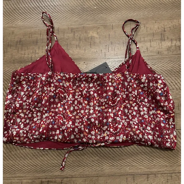 NWT Reset by Jane Floral Ruched Crop Top - Image 2