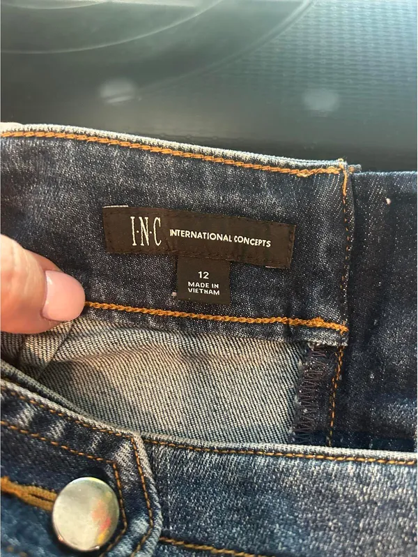 Trendy Denim Mini Skirt by INC - Size 12 - Image 3