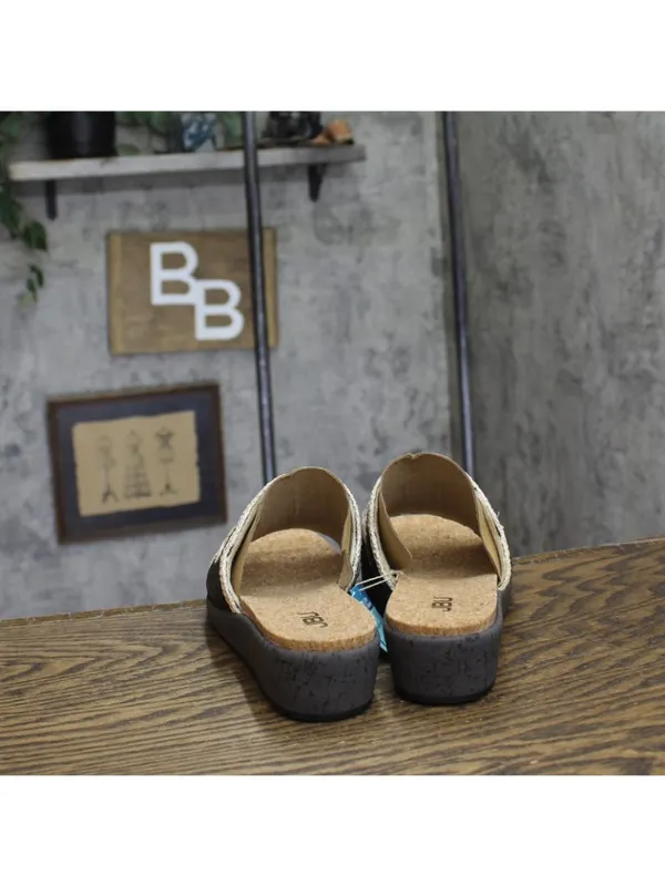 NWT JBU By Jambu Comfort Casual Fashion Slip On Wedge Sandal Black / White 9.5M - Image 10