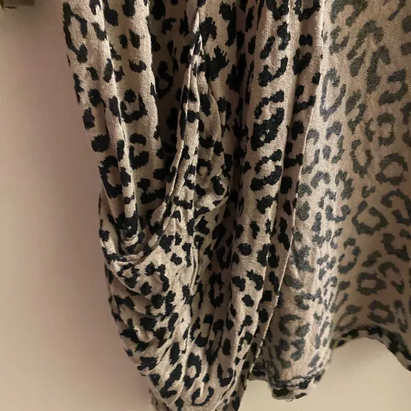 Libian Womens Lightweight Cardigan Sweater S Small Leopard Print Brown & Black - Image 3