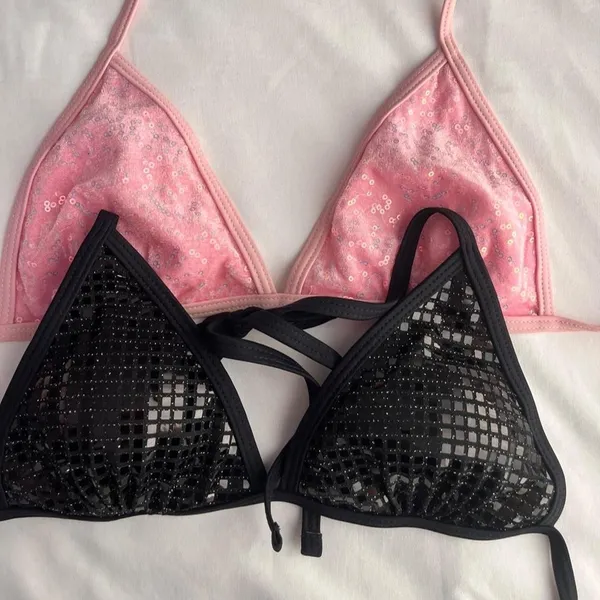 Shein Women's Pink and Black Bikini-and-tankini-tops - Image 3