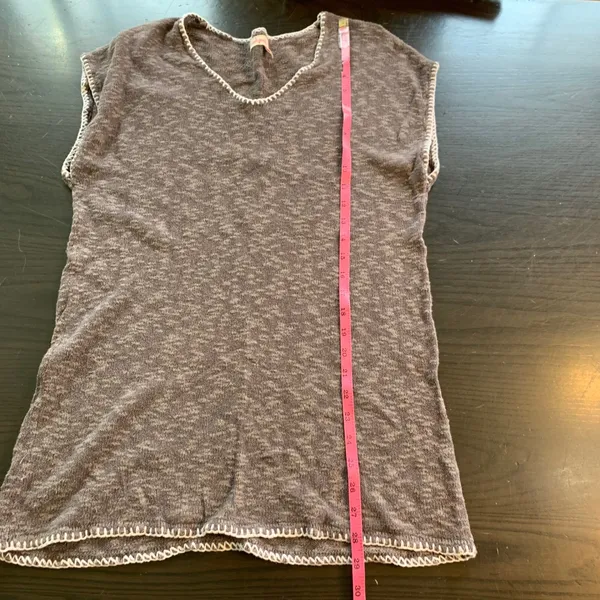 Fresh‎ Produce V Neck Short Sleeve Knit Dress Tunic Top Women's XS S Gray Beachy - Image 8