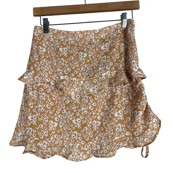 Princess Polly Olywin Mini Skirt Womens 6 Peach Ruffle‎ Coquette Cottagecore - Image 4