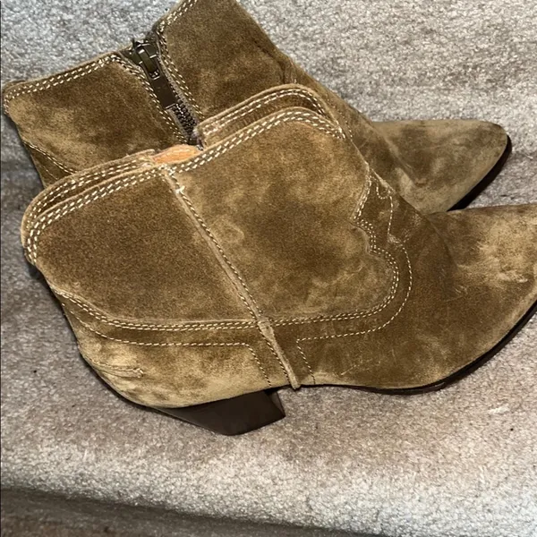 Frye Brown Ankle Boots Suede Slip-On - Image 6