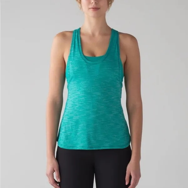 Lululemon Glide and Stride TankHeathered Viridian Green /‎ Viridian Green size 4 - Image 3