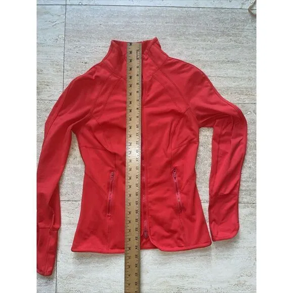 Zella zip jacket pink/coral fitted, Vented‎ Back Activewear,stretchy, Pocket - Image 3