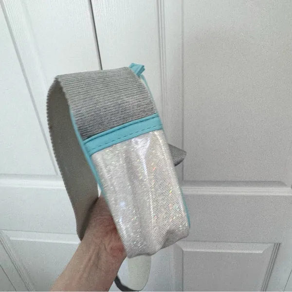 Disney Parks Iridescent Light Blue and White Cinderella Castle Crossbody Bag - Image 6