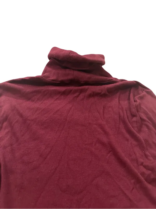 Splendid Burgundy Ribbed Turtleneck Sweater Long Sleeve Top Basic Medium Women's - Image 9