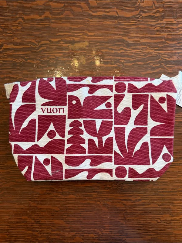 NWT Vuori Holiday 2025 Strawberry Graphic Canvas Cosmetic Pouch - Image 2
