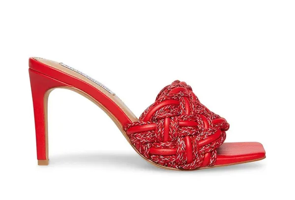 Steve Madden Red Seraphine Square Toe Sandal Heels - Image 2