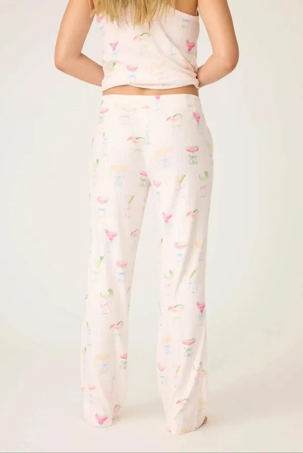 NEW P.J. Salvage Pretty Punch cocktail Pajama Set Baby Pink Stripe Size M - Image 9