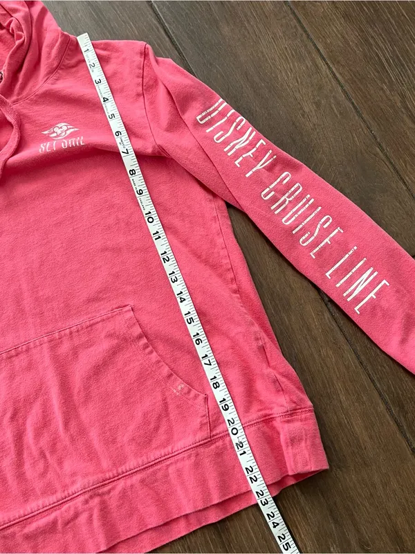 Disney Cruise Line Set Sail Long Sleeve Hooded T-Shirt Pink size Small - Image 5