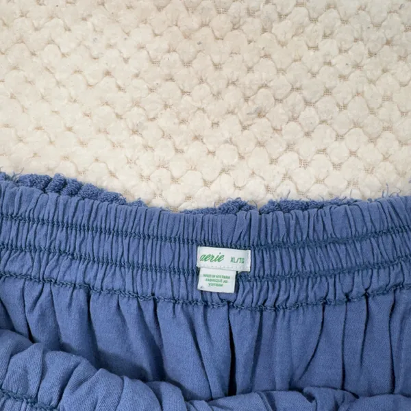 Aerie Periwinkle Blue Terry Fleece Layered Mini Lounge Skirt XL Comfy Travel - Image 2