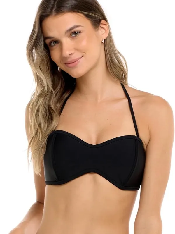 Body Glove Smoothies Convertible Bandeau Bikini Set - Black - S - Image 2