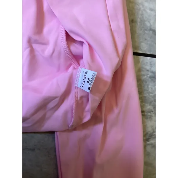 Halara NWOT Pink Long Sleeve Cropped Shrug Bolero Mock Neck Thumbholes Size M - Image 3