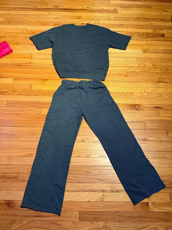 NWOT Zara Lounge Matching Set shirt/pants drawstring Coord top Sz S/M charcoal - Image 7