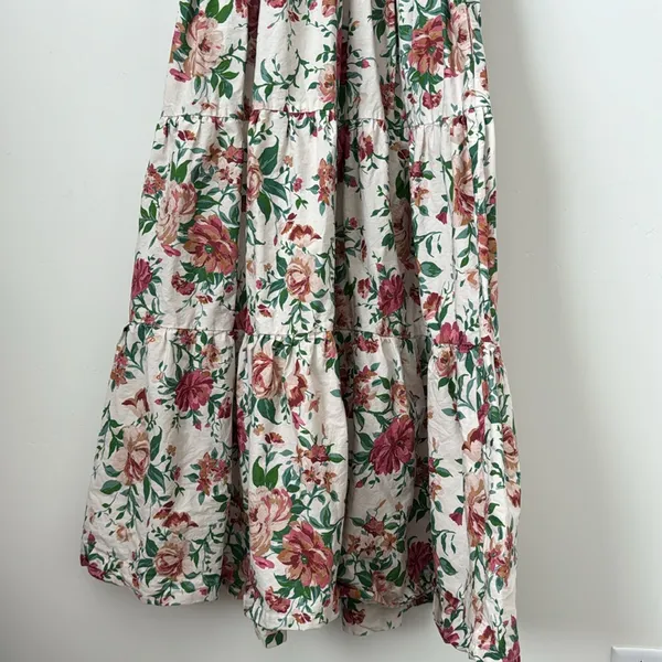 ANTHROPOLOGIE The Somerset Puff Sleeve Edition Floral Rose Printed Dress Size: S - Image 7
