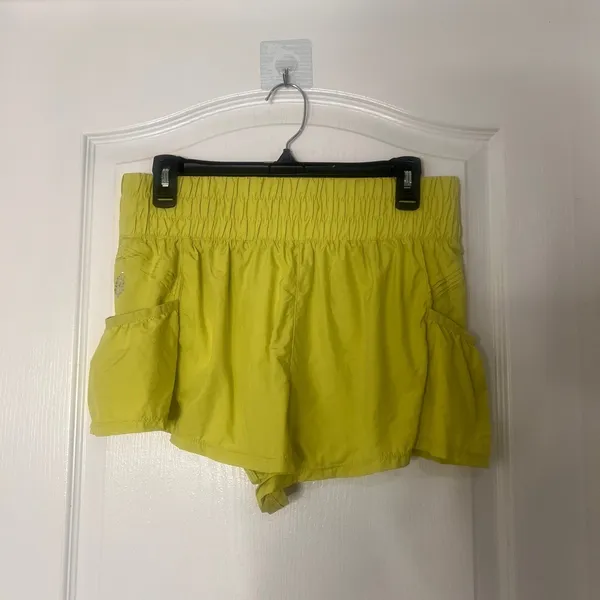 Free People Lime Green Elastic Waist Shorts - Image 2