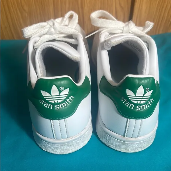 Adidas White and Green Stan Smith Sneakers - Image 2