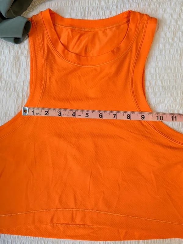 Lululemon Open-Back Cropped Training Tank Top - Vibrant Orange - Image 10