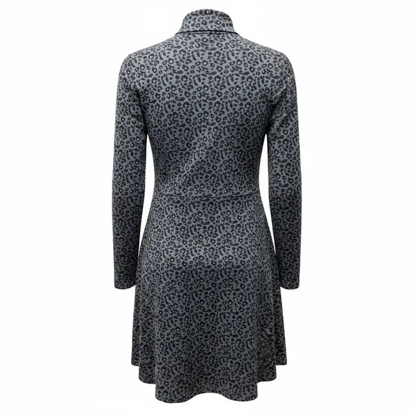 Tommy Hilfiger Womens Dress Size S Leopard Print Mock Neck Quarter Zip Casual - Image 6