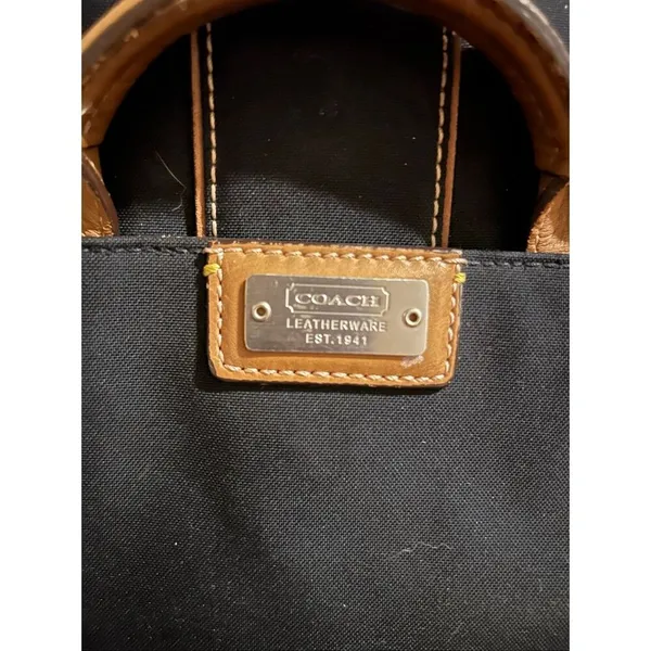 Vintage Coach Black Canvas Leather Messenger Briefcase Laptop - Image 8