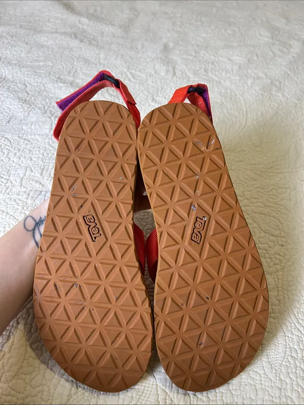 Teva Red/Orange Strap Toe-Loop Sandals - Image 3