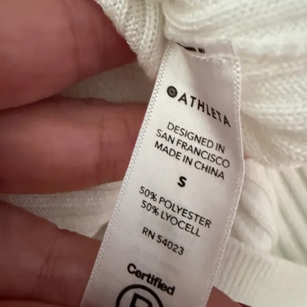 ATHLETA Lincoln Park Ribbed Crew Neck Long White Pullover Sweater Sz S - Image 5