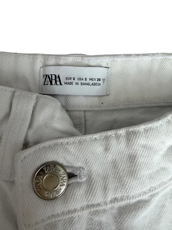 ZARA Women’s  White Denim Skirt Size Small - Image 2