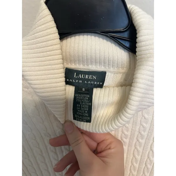 Ralph Lauren Vintage Cable Knit Turtleneck Sweater Size Small Preppy Old Money - Image 5