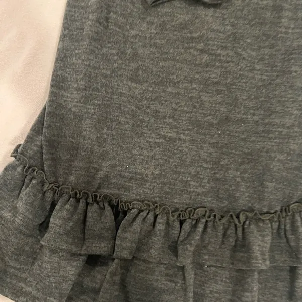 Cozy Gray Ruffle Hem Dress - Image 4