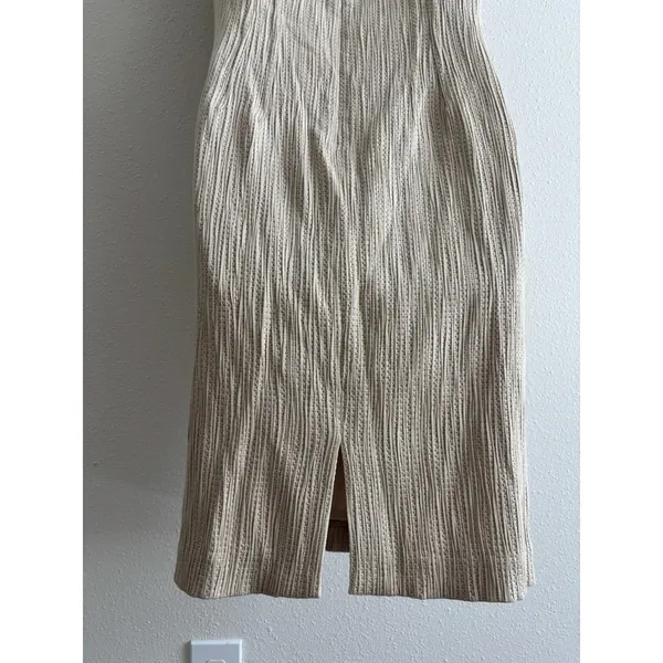 JONES NEW YORK Women Beige Cotton Sheath Dress Size 10‎ Textured Classic capsule - Image 7