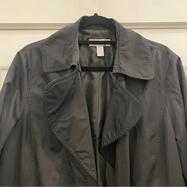 Nine & CO by Nine West Women's Black Trench Coat size‎ XL - Image 2