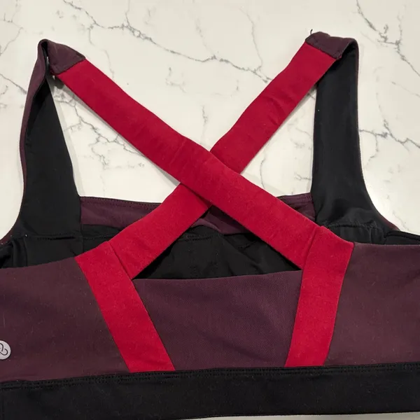 Zella Women's Burgundy and Red Sports Bra - Image 2