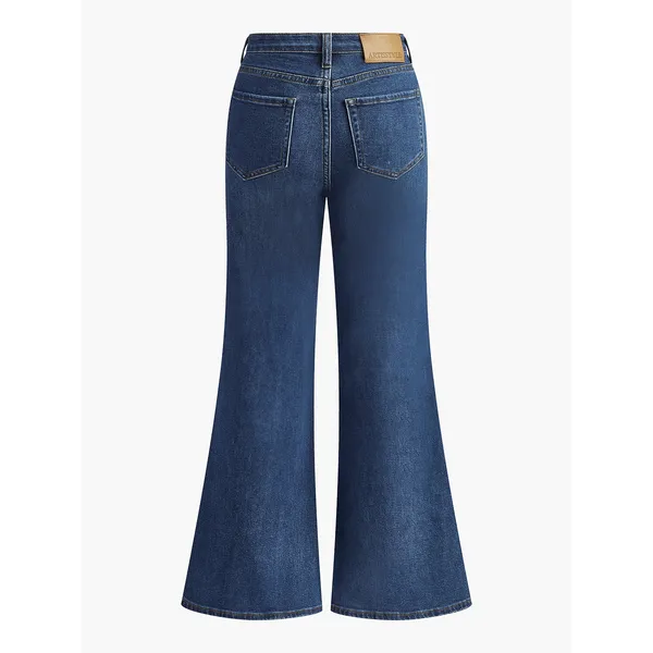 Commense Bell Bottom Boho Hippie Bootcut Cotton Denim Stretch Blue XS - Image 3