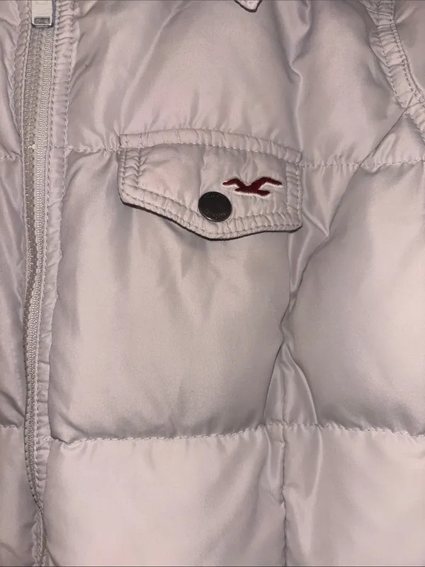 Hollister Grey Puffer Coat Size Large - Image 3