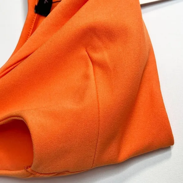 Hey Samy Tessa Orange Cropped Top Midi Bodycon Two Piece Skirt Set Womens L NWT - Image 5