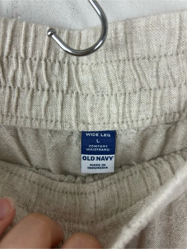 Old Navy Linen Wide Leg Pants Size L - Image 8