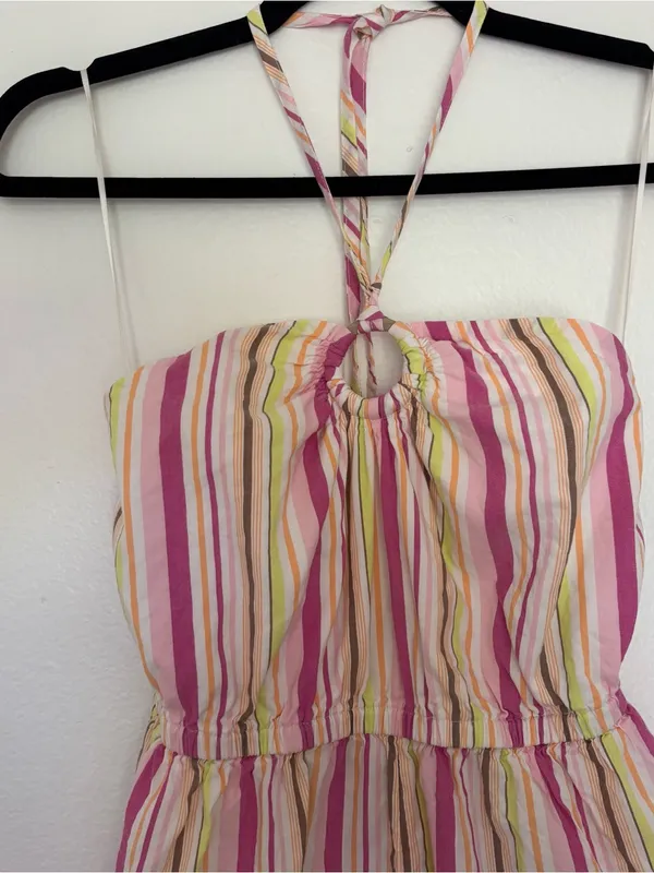 Old Navy Colorful Striped Romper with halter neck - Image 2