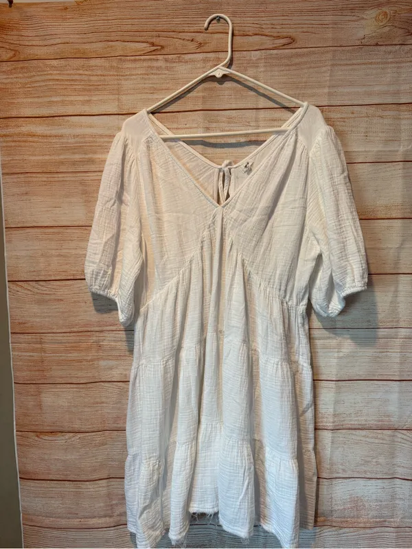Aerie Women’s White V-Neck Midi Dress XL NEW NO TAGS - Image 2