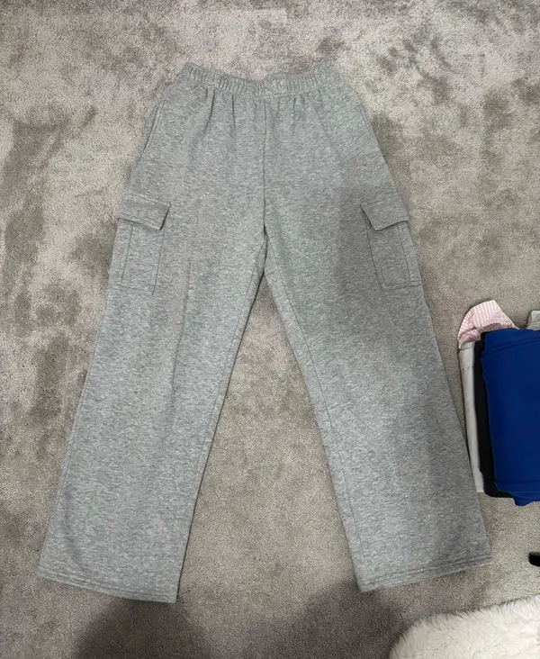 Amazon Cargo Sweatpants Grey Wide-Leg Baggy - Image 2