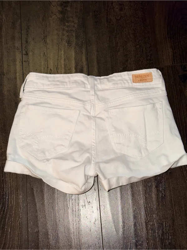 Denizen White Denim Low Rise Shortie - Image 2