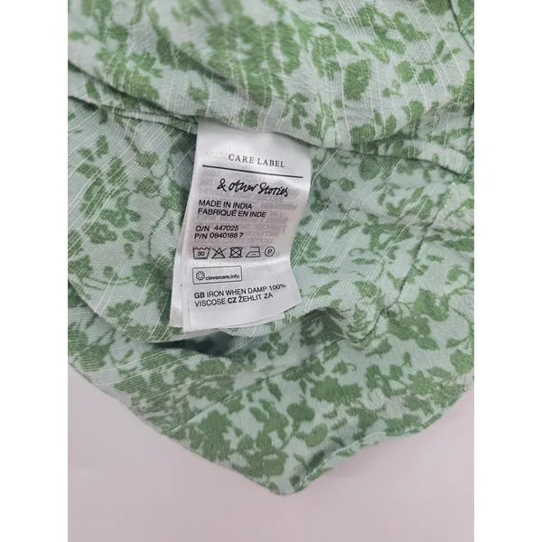 & Other Stories Maxi Dress Womens 0 Paris Atelier Green Floral Puff Sleeve EUC - Image 4