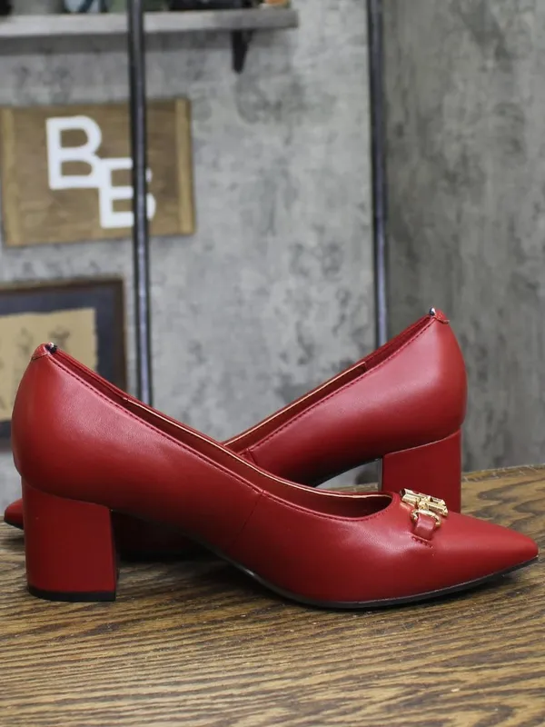Tommy Hilfiger Nanya Block Heel Pumps TWNANYA Red 8.5M - Image 6