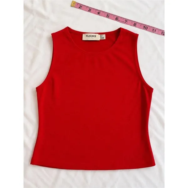 Flounce Club Sleeveless Red Tank Top | Size 6 - Image 2
